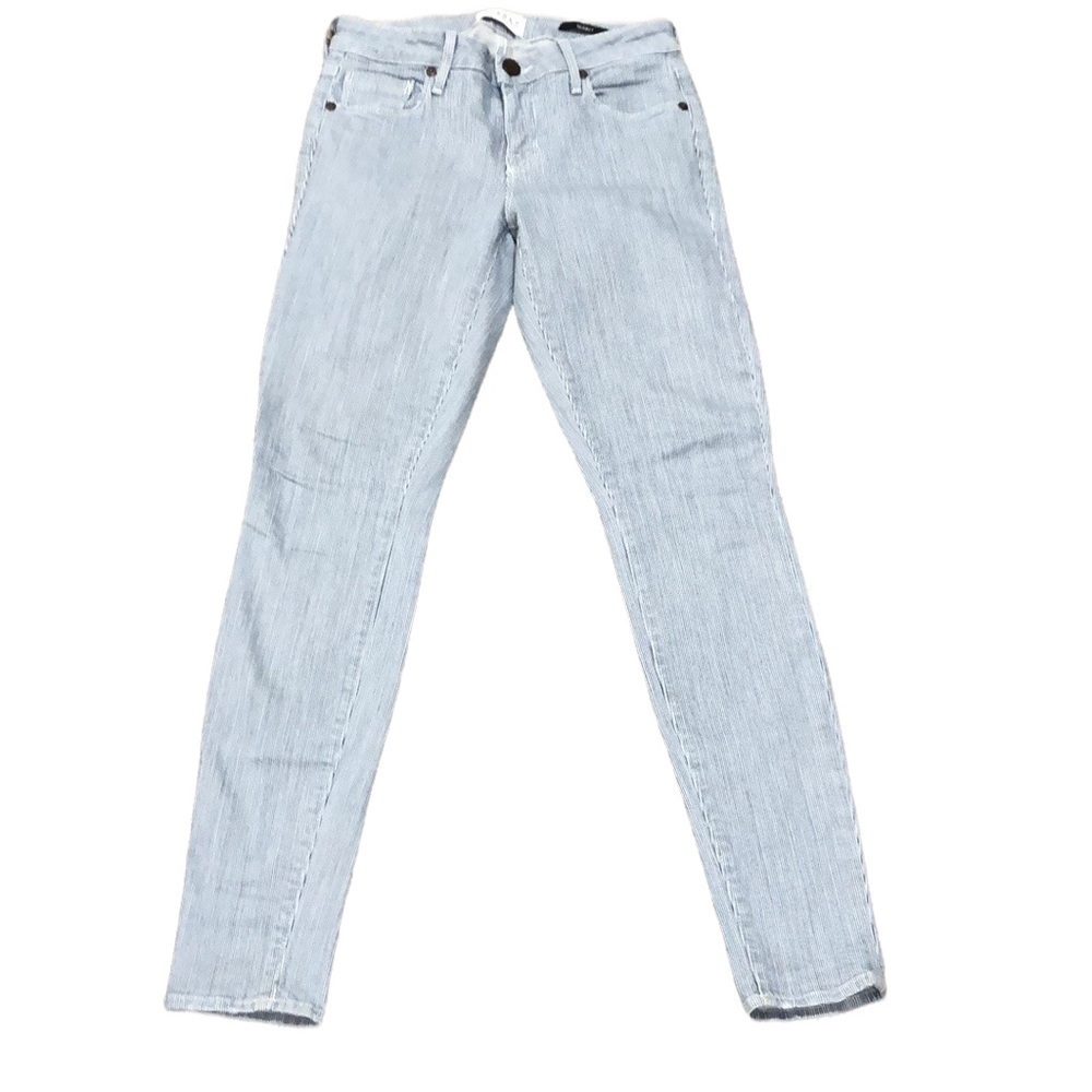 Parker Smith Skinny Jeans Size 25 0 Blue White Striped Mid Rise